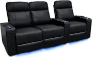 Valencia Piacenza Home Theater Seating | Premium Top Grain Nappa 9000 Leather, Power Recliner, Power Headrest, LED Lighting