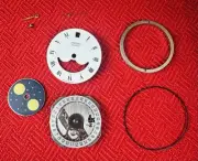 NOS Seiko 7434A Moonphase Quartz Watch Parts Movement Dial Hands Date Ring