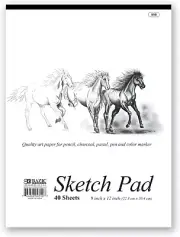 BAZIC Sketch Pad 40 Sheet 9" X 12", White Sketchbook Drawing Pads, Sketching Pap