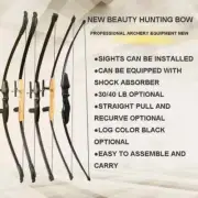 Recurve Bow Take Down LongBow 30Lbs/40Lbs with Fiberglass Arrows and Arrow Tube