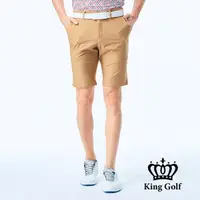 在飛比找momo購物網優惠-【KING GOLF】實體同步款-男款LOGO印花剪裁彈性短