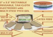 12 Replacement Electrode Pads 2" x3.5" Tan Cloth for Dynatron Solaris Series EMS