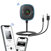 Bluetooth Car Adapter Wireless Audio Receiver with Hands-Free Calling