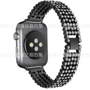 【五排圓鑽錶帶】42mm Apple Watch Series 1/2/3 智慧手錶錶帶/經典扣式錶環/替換式/水鑽錶帶