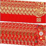 SEWACC 80 Pcs Mini Red Envelope Tape Shower Card Bag Christmas Table Runner Press and Seal Lucky Money Packet Mini Envelopes Stationery Lucky Money Cash Packets Stickers Her Paper