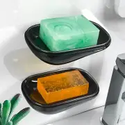 (2) Black Wall Mounted Bar Soap Dish Holder Rack Bathroom Organizer Shelf