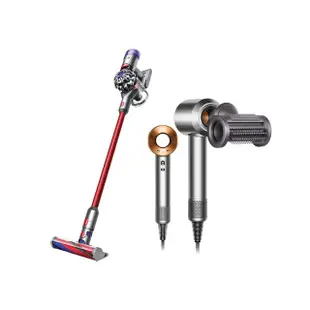 【dyson 戴森】HD15 Supersonic 吹風機 (銀銅色) + V8 Slim Fluffy SV10K 無線吸塵器(超值組)