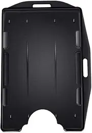 Black Hard Open Face Id Card Badge Holder Horizontal and Vertical Dual-Use Double Sided Hold (Black, One Size)