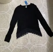 Cosabella Italy Edith Black Lace Long Sleeve Pajama Top Women's NWT