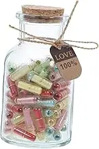 MINAOLULUS 1 Set Heartfelt Capsule Note Message Bottle Jars With Lids Creative DIY Wishing Bottles For Couples For Valentine's Day Anniversary Birthday