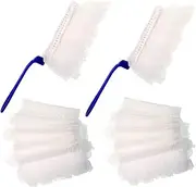 JZK 2 x Handy microfibre hand duster with 10x duster refills, small dust cleaner for blinds PC keyboard office desk dresser car dashboard