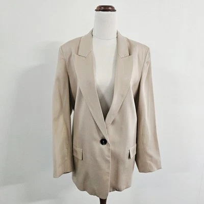 Forever New Beige Lycocell Blazer - Size 14