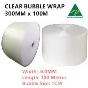 300MMx100M Plastic 10mm Bubble Cushioning Wrap Premium Roll Clear Gift AU Bag