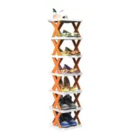 在飛比找momo購物網優惠-【布工藝生活】家用自組DIY簡易多層鞋子收納架鞋架4層(鞋架