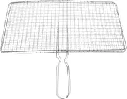 MINAOLULUS Portable Fish Grill Basket Mesh BBQ Tool for Even Heat Distribution for Outdoor Camping Barbecue and Picnics Grilling Rack for Vegetables Chicken and Seafood
