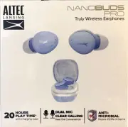 ALTEC LANSING NANOBUDS PRO Dual Mic Wireless Earphones Icy Blue FACTORY SEALED!