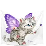 Fun Cats Cute Purple Fairy Kitten Tapestry