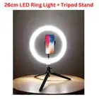 New 26cm Dimmable Diva LED Ring Light Selfie Tripod Stand Kit