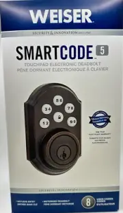 Weiser SmartCode 5 Venetian Bronze Keyless Electronic Entry Deadbolt GED1490 11P