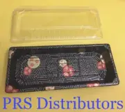 Sushi Tray Japanese pattern + Clear Lids Take-out food Bakery Desert Containers