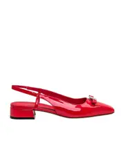 Salvatore Ferragamo Mini Bow Detailed Slingbacks US10.5 Red