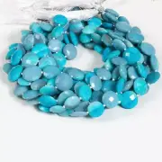 Natural Boulder Opal Gemstone Faceted Beads, Blue Boulder Opal Coin Beads 15mm