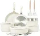CAROTE 21Pcs Pots and Pans Set, Nonstick Cookware Set Detachable Handle, Inducti
