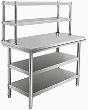 GUAWJRZDP Stainless Steel Work Table, Commercial Kitchen Prep and Work Table, with Adjustable Shelf, Metal Kitchen Prep Table and Shelving Combo, for Restaurant, Home and Hotel(L100xW80cm/39.3x31.4in)