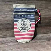 Tito's Vodka Canvas Drawstring Gift Bottle Bag Stars Stripes Red Blue NEW