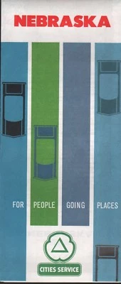 1962 Cities Service Road Map: Nebraska NOS