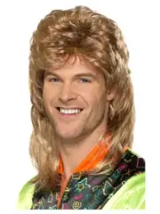 Mullet wig, blonde Highlights