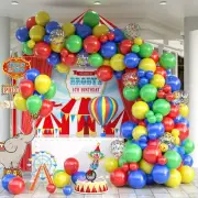 Carnival Circus Balloon Garland Arch Kit, 129PCS Primary Color Balloons Arch ...