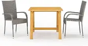 Patio Furniture Sets 3 Piece Garden Dining Set Grey