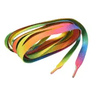 Hot 2 Pairs Flat Rainbow Shoe Laces Long Shoelaces Bootlaces 8Mm Wide J~'l