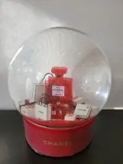 RARE Chanel Extra Large Counter Display Red Electric Snow Globe XMAS-Not working