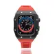 Apple Watch 4/5/6/SE 蘋果手錶保護殼 黑框紅色矽膠錶帶 44mm(矽膠red-44mm)