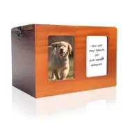 Pet Urns for Dog Cremation With Photo Frame - Wooden Box for Ashes, Cat Urns,...