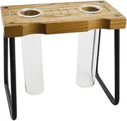 Plant Terrarium - Tabletop Terrarium with Wooden Stand,Transparent Planting Container, Home Decor for Desk Window Sill Shelf