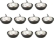 Set of 10, Black Glazed Ginai Musashino Heat Resistant Pot 6.3 x 3.1 inches (16 x 8 cm) | Setomonohonpo Kaiseki Nabe, Reinforced Lid, Setomonohonpo