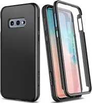 SURITCH Compatible with Samsung Galaxy S10e Case, 360 Degree Cases with Integrated Screen Protector, Silicone, Full Protection, Mobile Phone Case, Protective Cover for Samsung Galaxy S10e, Black