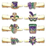 CEALXHENY Mardi Gras Hair Clips for Women (8PCS SET 2)