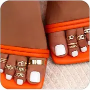 [MSSIEJEW] Adjustable Toe Ring Gold Toe Ring Set 14k Gold Filled Toe Rings Summer Beach Open Toe Rings for Women