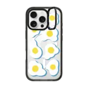 iPhone 16 Pro Impact Ring Stand Case MagSafe Compatible retro sunny side up eggs pattern