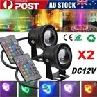 2Pcs /4Pcs RGB Underwater Spotlight LED Flood Light 10W 12V Garden Lamp +Remote