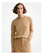 [Trenery] Merino Cashmere Relaxed Crew Jumper in Light Camel