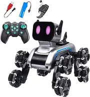 Remote Control Dog Toy for Kids | Smart Robot Dog | Child Playing Supplies, Eight-Wheel Remote Control Puppy for Bedroom Yard Outdoor Living Room Girls Boys
