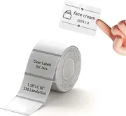 NIIMBOT Label Maker Tape 40×30mm Transparent Label Print Paper Compatible for NIIMBOT B1 B21, Thermal Sticker Paper 1.57'' x 1.18'' Waterproof Labeling Tape Replacement 230 Labels/Roll