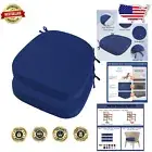Set of 2 Waterproof 19" Memory Foam Outdoor Chair Cushions in Dark Cerulean