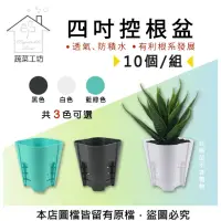 在飛比找momo購物網優惠-【蔬菜工坊】4吋控根盆 10個/組(黑色/白色/藍綠色三色可