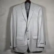 NEW Shaquille O'Neal Lt Grey Herringbone Sports Jacket Silk/Wool Fabric Sz 40L